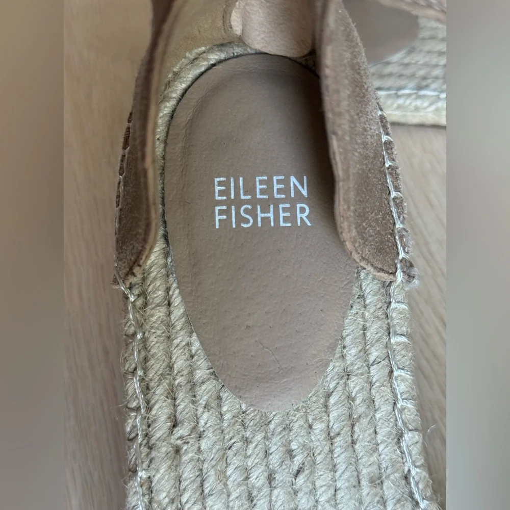 New Eileen Fisher Womens Lala Ankle Sandal 9.5 Jute Espadrille Flat Zip